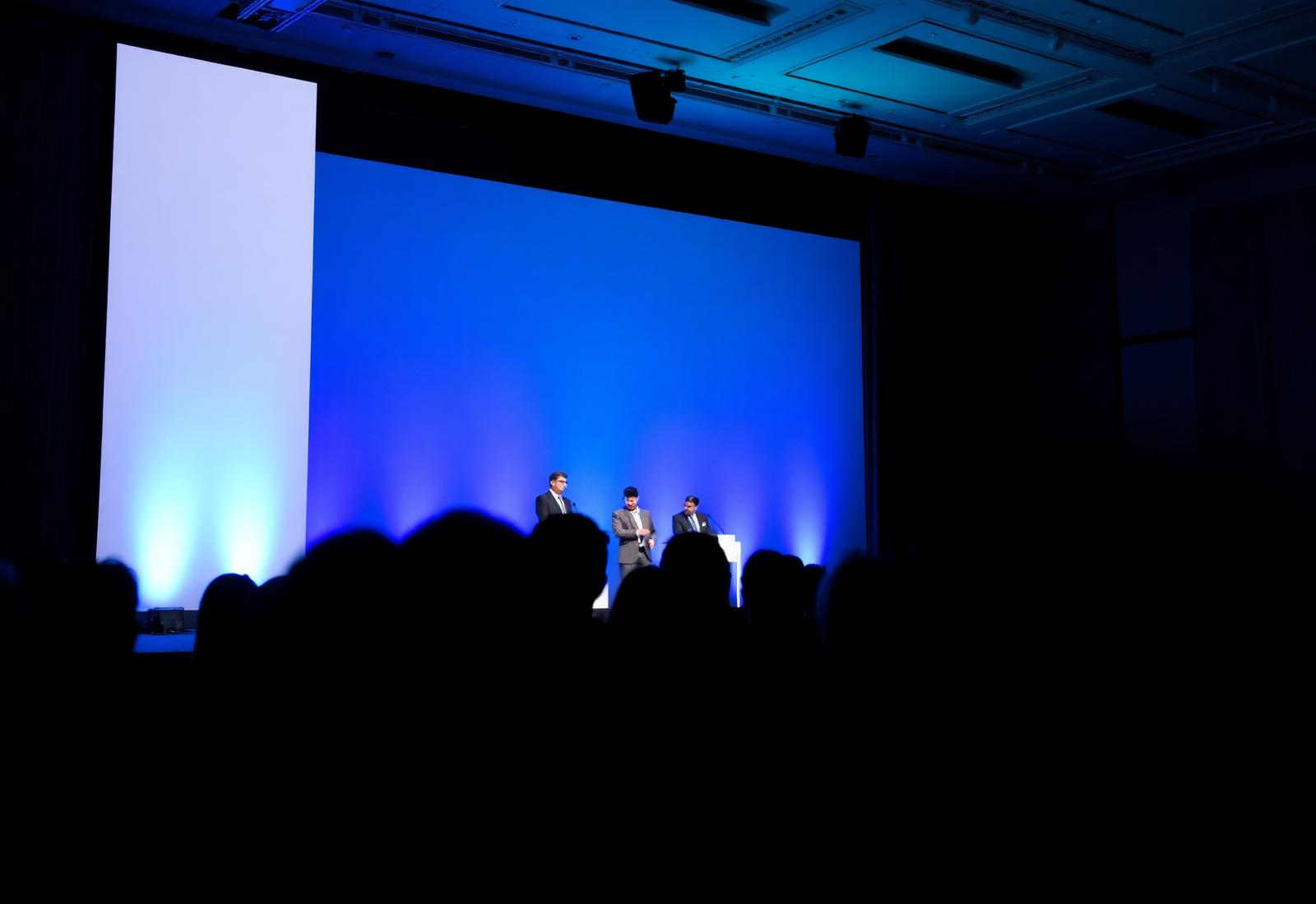 Panel conversation on stage in front of the WIT Regatta audience